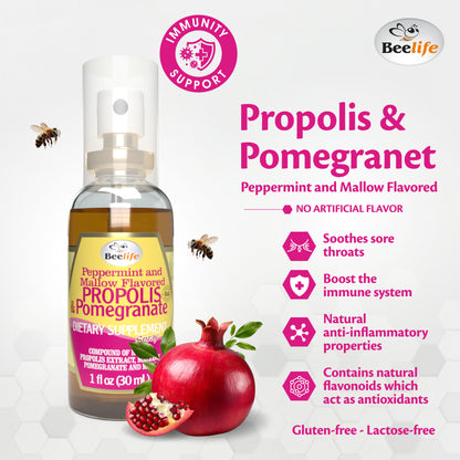 Combo - 2x BeeLife Honey, Mint & Pomegranate Propolis Throat Spray 30ml