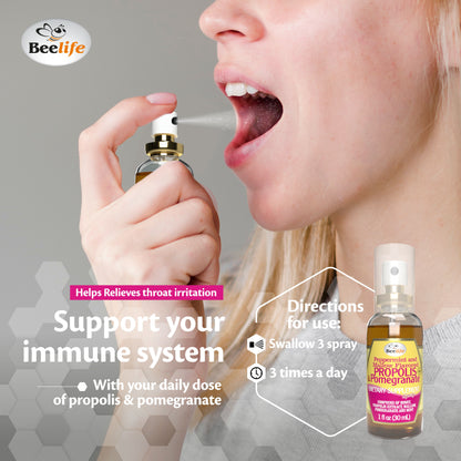 Combo - 2x BeeLife Honey, Mint & Pomegranate Propolis Throat Spray 30ml