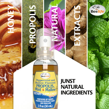 Combo - 3x BeeLife Propolis Throat Spray Honey, Mint & Mallow 30ml