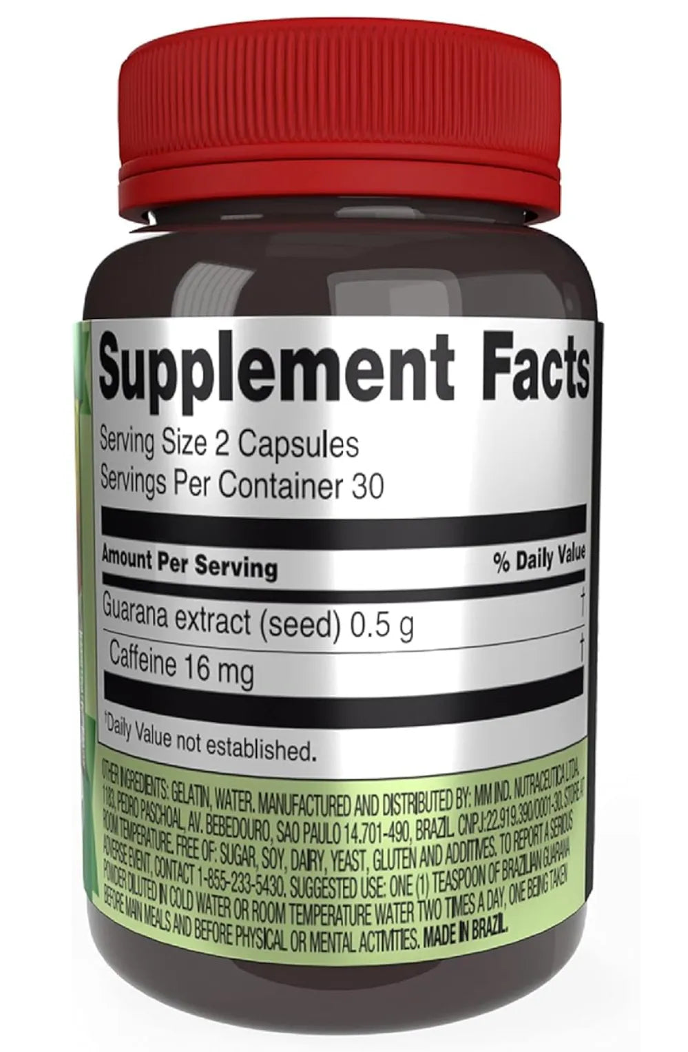 Brazilian Guarana Supplement Capsules, 60 capsules