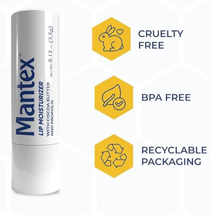 12 units box - BeeLife Mantex Lip Balm – Cocoa Butter, Propolis & Hyaluronic Acid