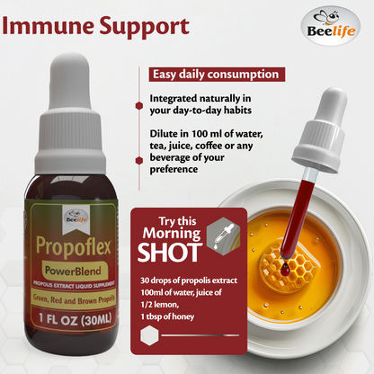 Propolis Extract, Power Blend Green, Red & Brown Propolis- 100% Pure Extract Bee