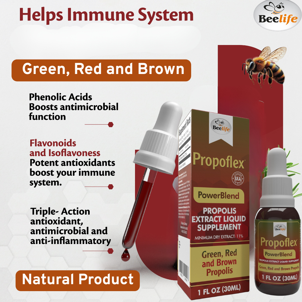 Propolis Extract, Power Blend Green, Red & Brown Propolis- 100% Pure Extract Bee
