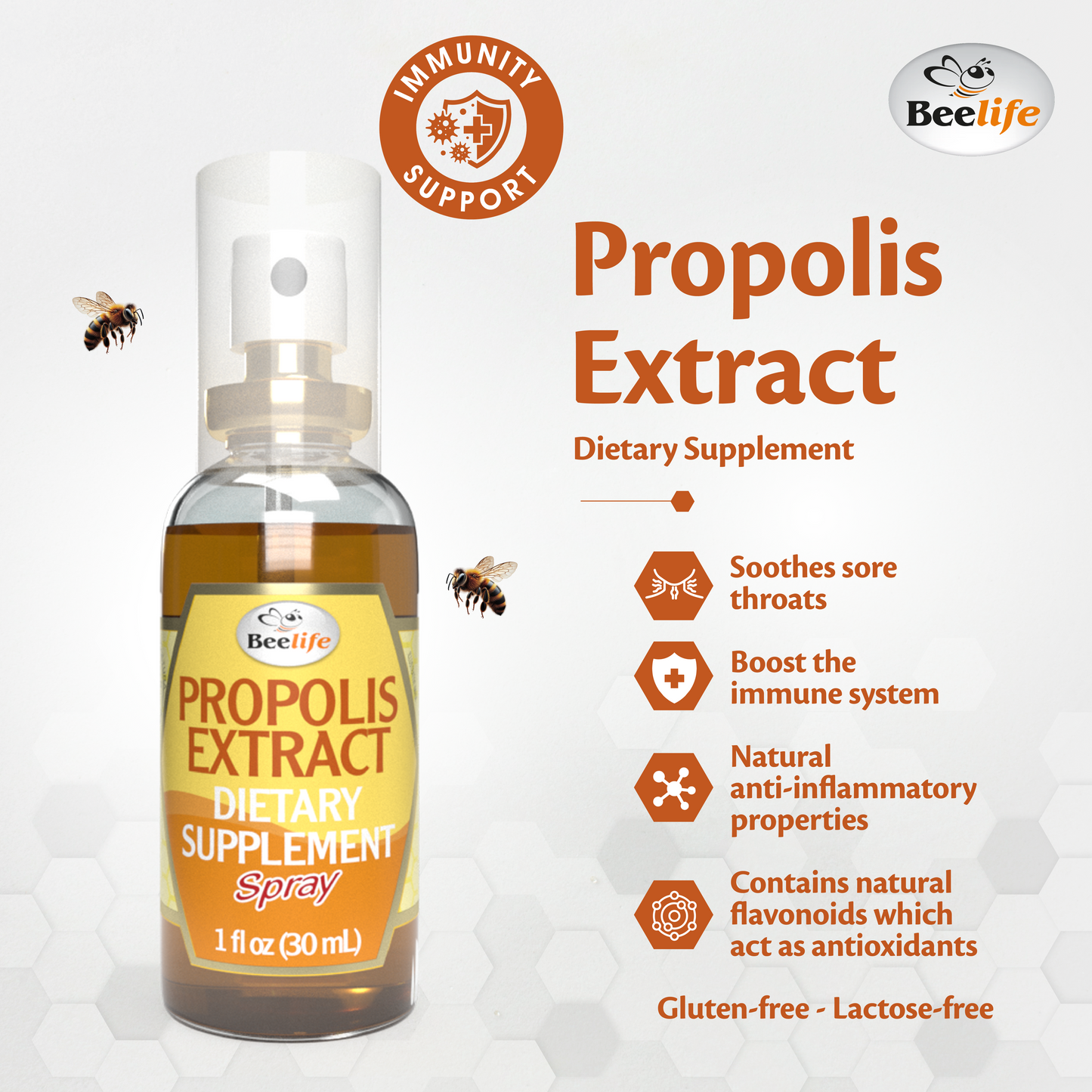 BeeLife Extra‑Strong Propolis Throat Spray – 30 ml