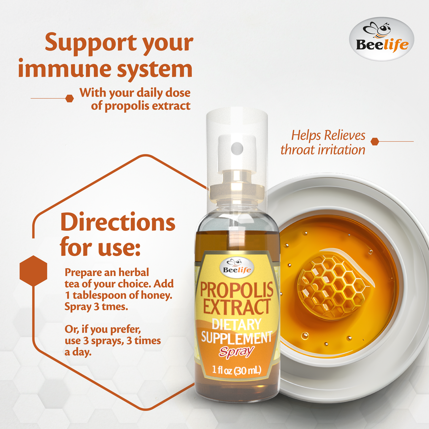 BeeLife Extra‑Strong Propolis Throat Spray – 30 ml