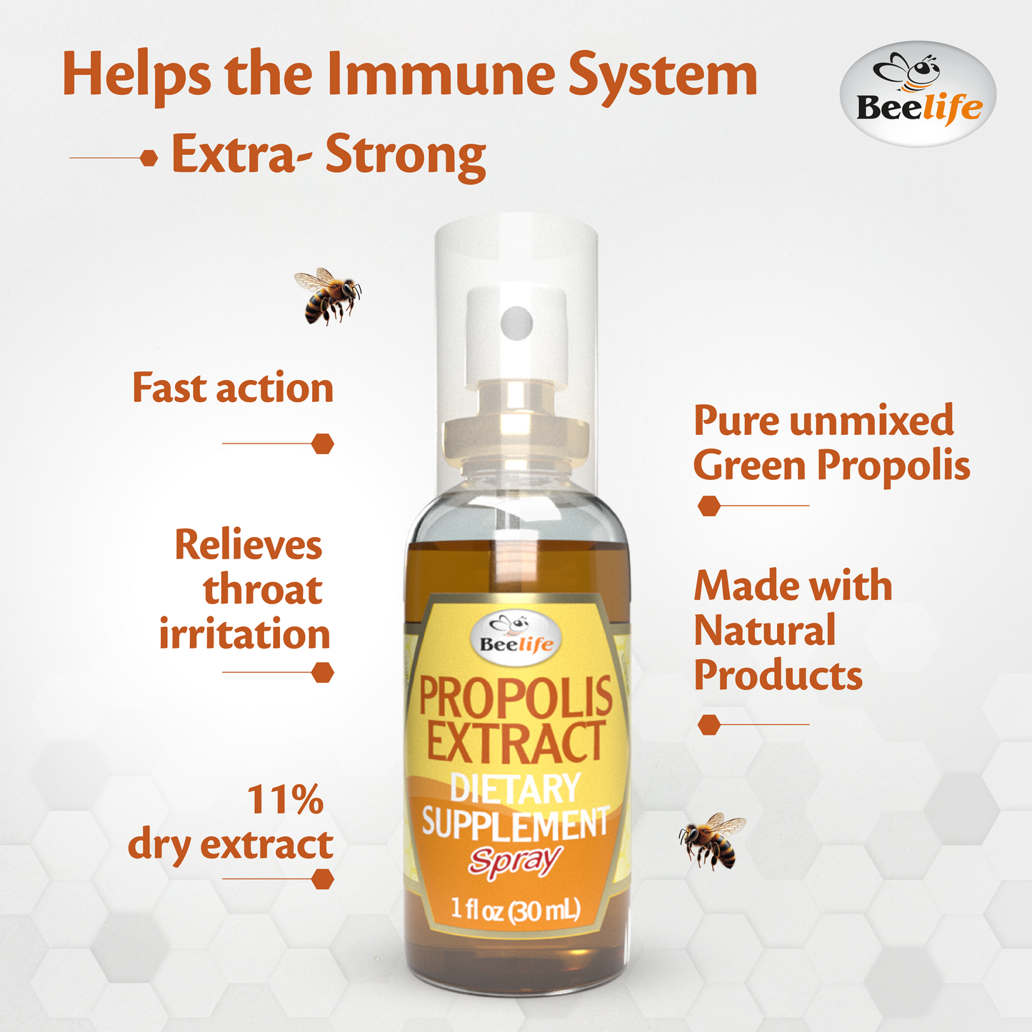 BeeLife Extra‑Strong Propolis Throat Spray – 30 ml